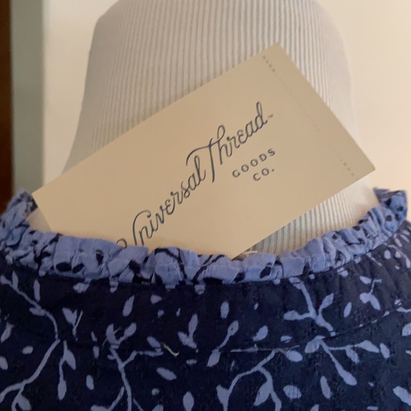 Universal Thread Navy long sleeve Ruffle Dress Mid - Picture 5 of 12